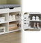 SoBuy FSR96-W - Schoenenbank - Gewatteerd kussen 2 planken 2 deuren - Wit