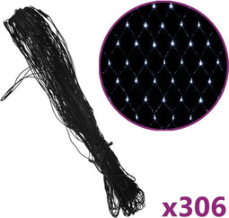 vidaXL Kerstnetverlichting 306 LED's binnen en buiten 3x3 m koudwit