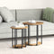 vidaXL - Salontafelset - van - 2 - - - Oud - Hout - en - Metaal