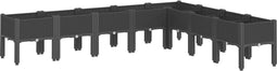 vidaXL - Plantenbak - met - poten - 200x160x42 - cm - polypropeen - zwart