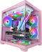 Mars Gaming MC-VIEW2P - Mini Tower PC - Micro-ATX Mini-ITX - Roze