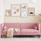 vidaXL - Driezitsbank - Chesterfield-stijl - met - bolsters - fluweel - roze