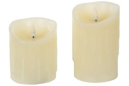 MyFlair LED Dinerkaarsen - Set van 2 - Druipend Effect - Crème (2 stuks)