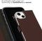 Selencia iPhone 14 - Echt Lederen Bookcase - 3 Pashouders - Bruin