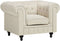 Fauteuil CHESTERFIELD Stof Beige