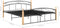 vidaXL - Bedframe - metaal - en - massief - eikenhout - zwart - 160x200 - cm