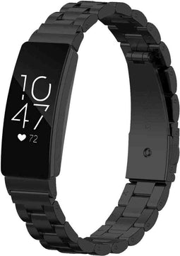 imoshion Bandje met Horlogeband inkorter - Geschikt voor Fitbit Inspire HR, Fitbit Inspire 2, Fitbit Ace 3, Fitbit Ace 2 - imoshion Stalen band met installatiehulp - Zwart