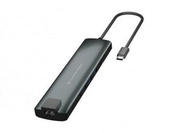 Conceptronic DONN06G - Hub USB 9-in-1 - Grijs