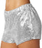 Dressforfun Pailletten-short - Verkleedkleding - Korte snit met trekkoord - Zilver (S)
