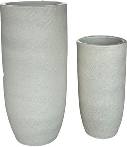 PTMD Dezzel White Glazed Round Ceramic Pot High SV2