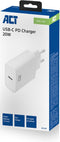ACT AC2100 - USB-C Snellader 20W Power Delivery - Snel opladen voor iPhone en Android
