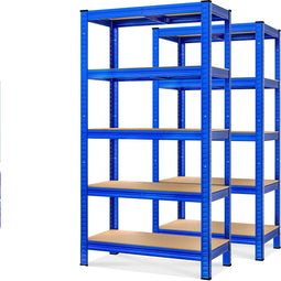 MONZANA Stellingkast - 5 MDF Planken 180x90x40 cm - Draagkracht 1750 kg - Blauw (2 stuks)