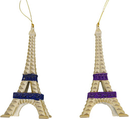 6 inch Eiffel Tower Ornament X 2. IV 5x5x10 cm kerstornament