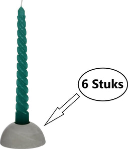 6 Kaarsenhouders Grijs - h.3 Ø7 cm - Kaarsen to Ø2.2 cm