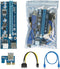 6-pins aangedreven PCI-E PCI Express Riser - VER 006C - 1X naar 16X PCIE USB 3.0-adapterkaart - met USB-verlengkabel - GPU grafische kaart Crypto Currency Mining (blauw) merk Victony 3 pack
