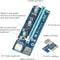 6-pins aangedreven PCI-E PCI Express Riser - VER 006C - 1X naar 16X PCIE USB 3.0-adapterkaart - met USB-verlengkabel - GPU grafische kaart Crypto Currency Mining (blauw) merk Victony 3 pack