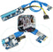 6-pins aangedreven PCI-E PCI Express Riser - VER 006C - 1X naar 16X PCIE USB 3.0-adapterkaart - met USB-verlengkabel - GPU grafische kaart Crypto Currency Mining (blauw) merk Victony 3 pack