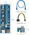 6-pins aangedreven PCI-E PCI Express Riser - VER 006C - 1X naar 16X PCIE USB 3.0-adapterkaart - met USB-verlengkabel - GPU grafische kaart Crypto Currency Mining (blauw) merk Victony 3 pack
