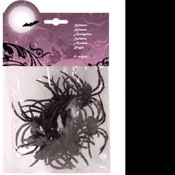 6 zak met 12 spinnen zwart 74466