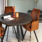 Roxxz Design Industrial Dining Table Round - Oak - Smokey Black - 120x120 cm