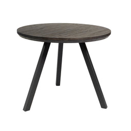 Roxxz Design Industrial Dining Table Round - Oak - Smokey Black - 120x120 cm
