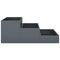 vidaXL - Tuin - Plantenbak - 3-Tier - 90x90x35 - cm - Anthraciet - Staal