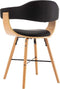 vidaXL - Eetkamerstoelen - 2 - st - kunstleer - en - gebogen - hout - zwart