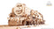 Ugears Houten Modelbouw - V-Express Stoomtrein met Tender