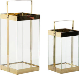 Straatlantaarn DKD Home Decor Kristal Gouden Metaal 18 x 18 x 35 cm