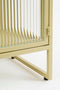 Mica Decorations Clifton - Opbergkast met Deuren - Compact met geribbeld glazen paneel - Beige