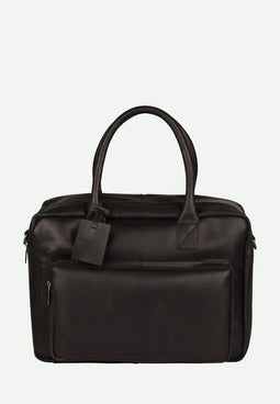 Burkely Vintage Mitch Worker - Laptoptas 14 inch - Leer - Zwart