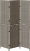 vidaXL - Kamerscherm - met - 3 - Panelen - - - Opvouwbaar - - - Grijs - - - 147x180 - cm - - - Poly - Rattan