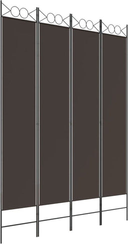 vidaXL - Kamerscherm - met - 4 - panelen - 160x220 - cm - stof - bruin