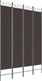 vidaXL - Kamerscherm - met - 4 - panelen - 160x220 - cm - stof - bruin