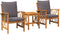 vidaXL - 3-delige - tuin - lounge - set - met - kussens - van - massief - acaciahout