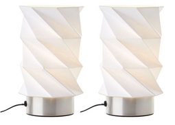 Brilliant Paperfold - Tafellamp - Set van 2 - Wit - Hoogte 22 cm Diameter 13,5 cm (2 stuks)