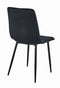Set van 4 Eetkamerstoelen LIBRA Zwart – Zwarte Metalen Poten, Modern Velvet Bekleding, Ergonomisch Design, Max. 120 kg