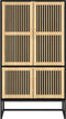 vidaXL - Hoge - kast - 70x35x125 - cm - bewerkt - hout - zwart