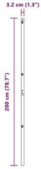 vidaXL - Schuttingpalen - 13 - stuks - Ø32 - mm - 200 - cm - Gegalvaniseerd - Staal