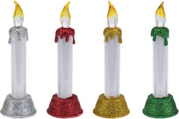 Ledkaars met Kerstglitters, 15cm.