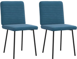 vidaXL - Eetkamerstoelen - 2 - st - fluweel - blauw