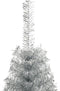 vidaXL - Kunstkerstboom - half - met - standaard - 150 - cm - PET - zilverkleurig