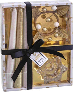 Ronde kroonluchter met standaard Kerstmis Gouden Kristal Paraffine 21,4 x 17 x 3,8 cm