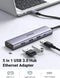 Ugreen 60554 - Laptop Dock & Poortreplicator - 4 USB 3.0 poorten - Grijs