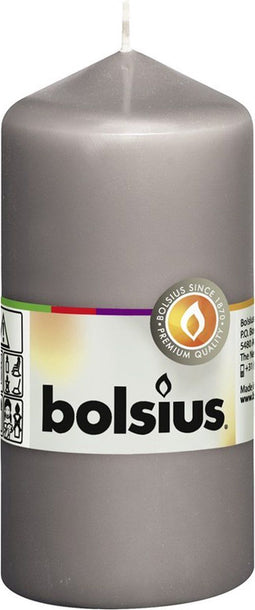 Bolsius Stompkaarsen 10 st 120x58 mm warm grijs
