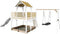 AXI Atka Speeltoestel in Bruin/Wit - Speeltoren met Roxy Nestschommel, Witte Glijbaan en Zandbak - FSC hout - Speelhuis op palen voor de tuin