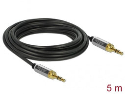 Delock 85788 - Kabel 3.5mm analoog - 500cm - Grijs Zwart