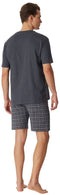 Schiesser Heren Shortama - Korte broek - V-hals - Antraciet - Maat S