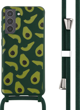 iMoshion Hoesje Geschikt voor Samsung Galaxy S21 Hoesje Met Koord - iMoshion Siliconen design hoesje met koord - Groen / Avocado Green