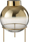 J-Line vaas Bol Op Voet - glas - goud/transparant - 30 cm hoog